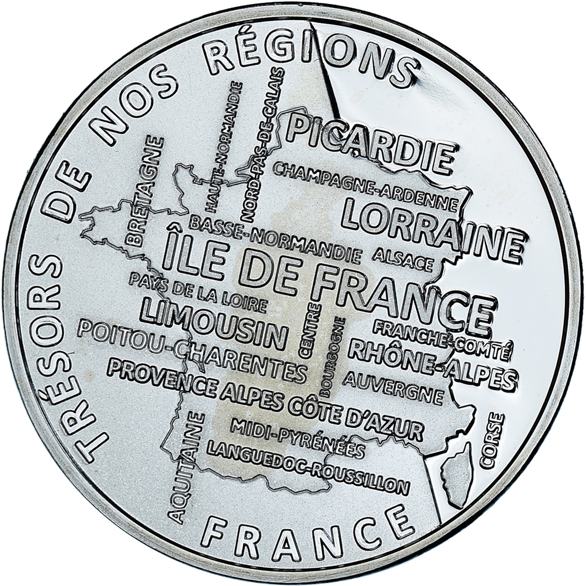 France, Medal, Régions de France, Lorraine, MS(65-70), Silver