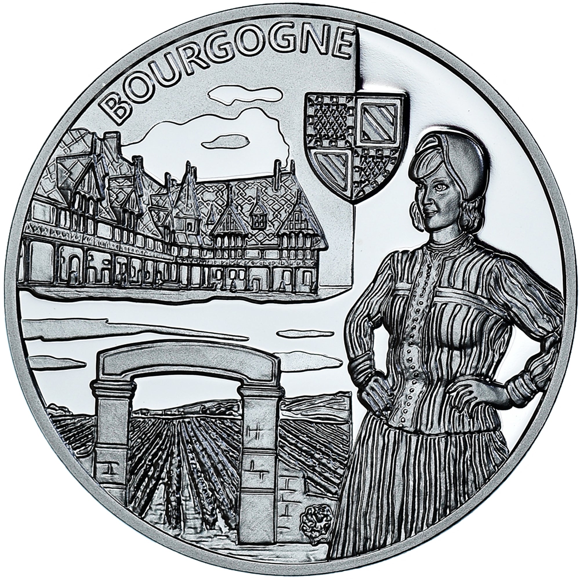 France, Medal, Nos Régions, Bourgogne, MS(65-70), Silver