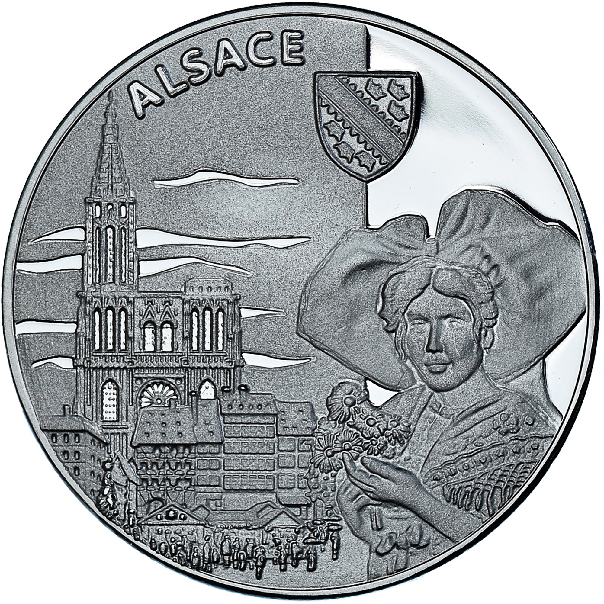 France, Medal, Les Régions de France, Alsace, MS(65-70), Silver