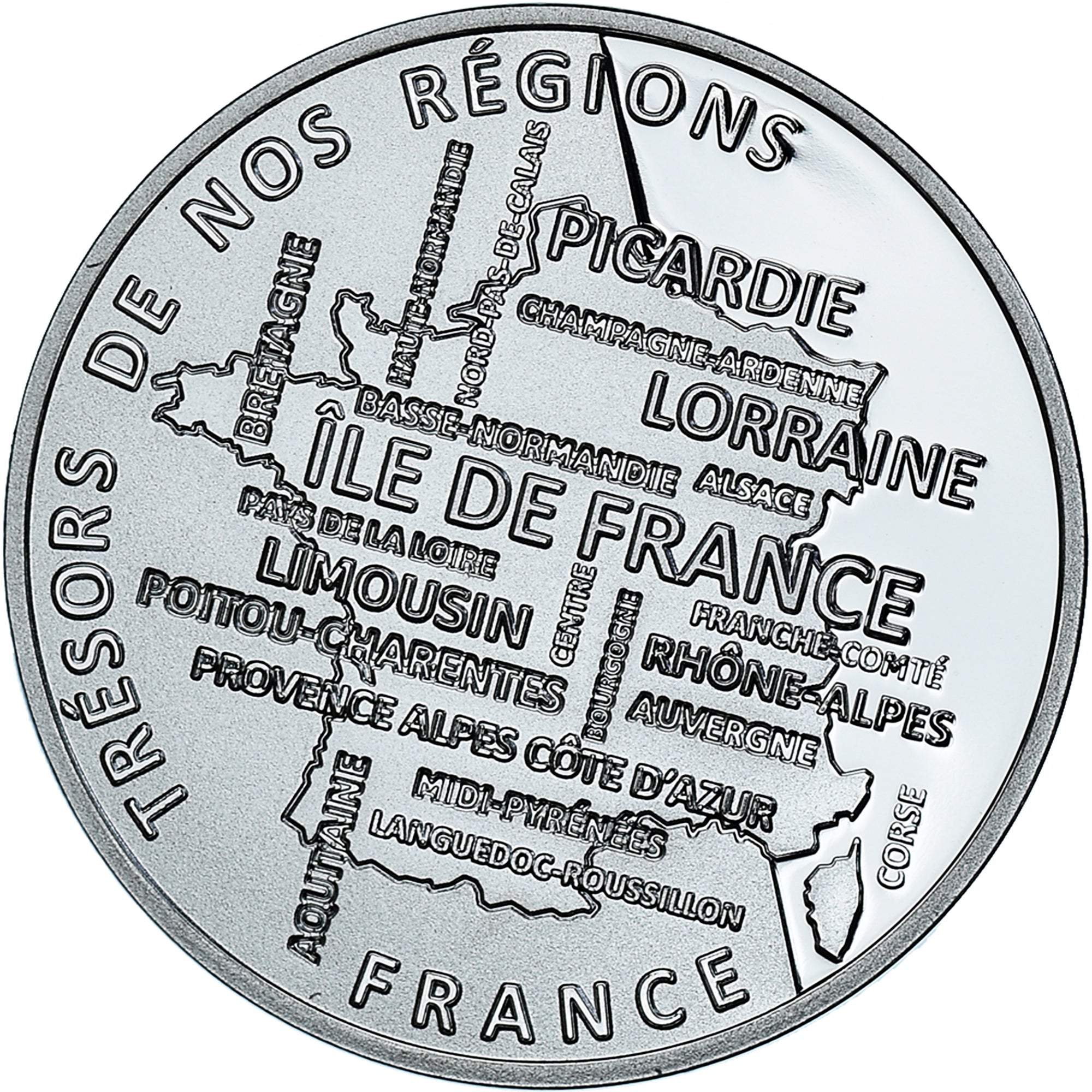 France, Medal, Régions de France, Corse, MS(65-70), Silver