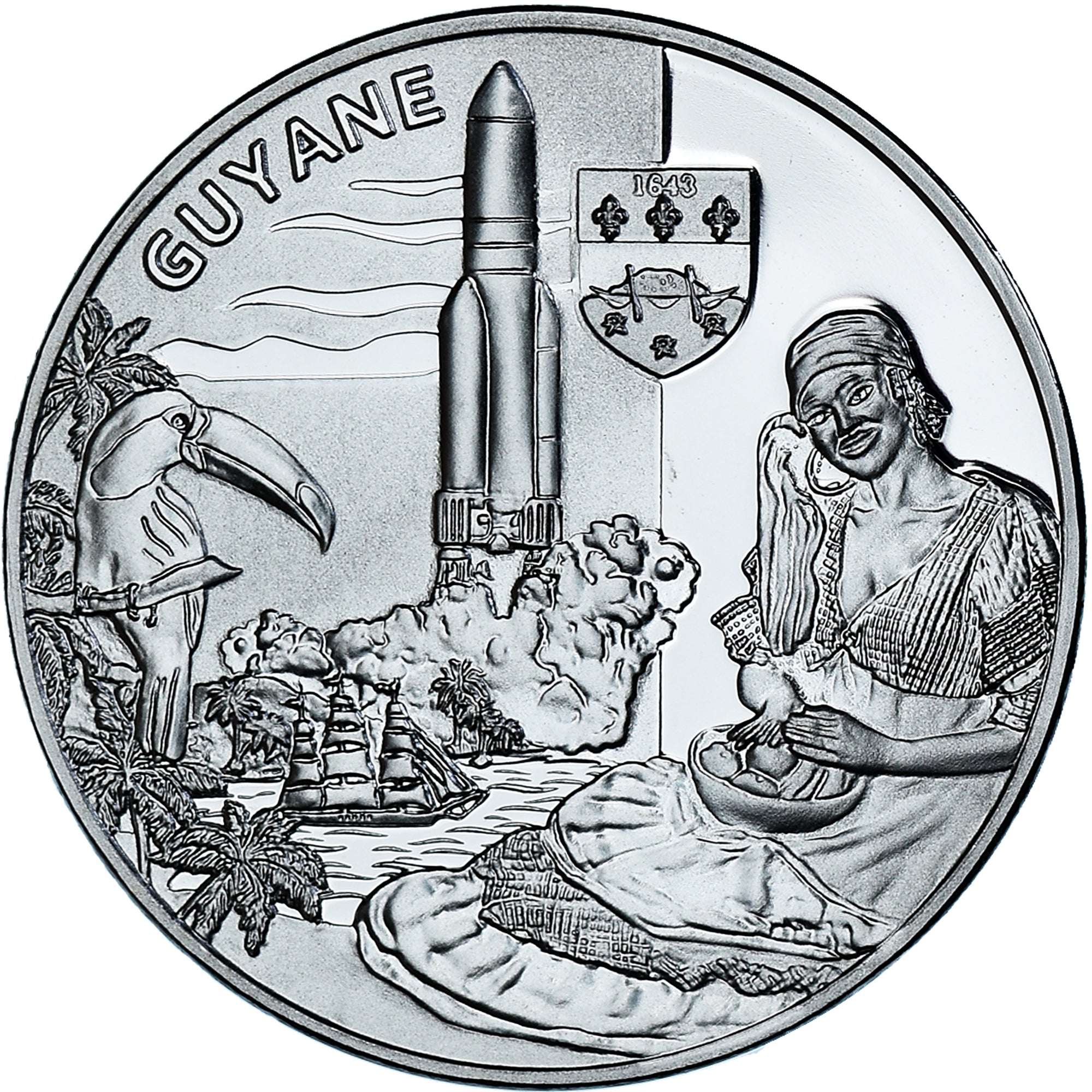 France, Medal, Régions de France, Guyane, MS(65-70), Silver
