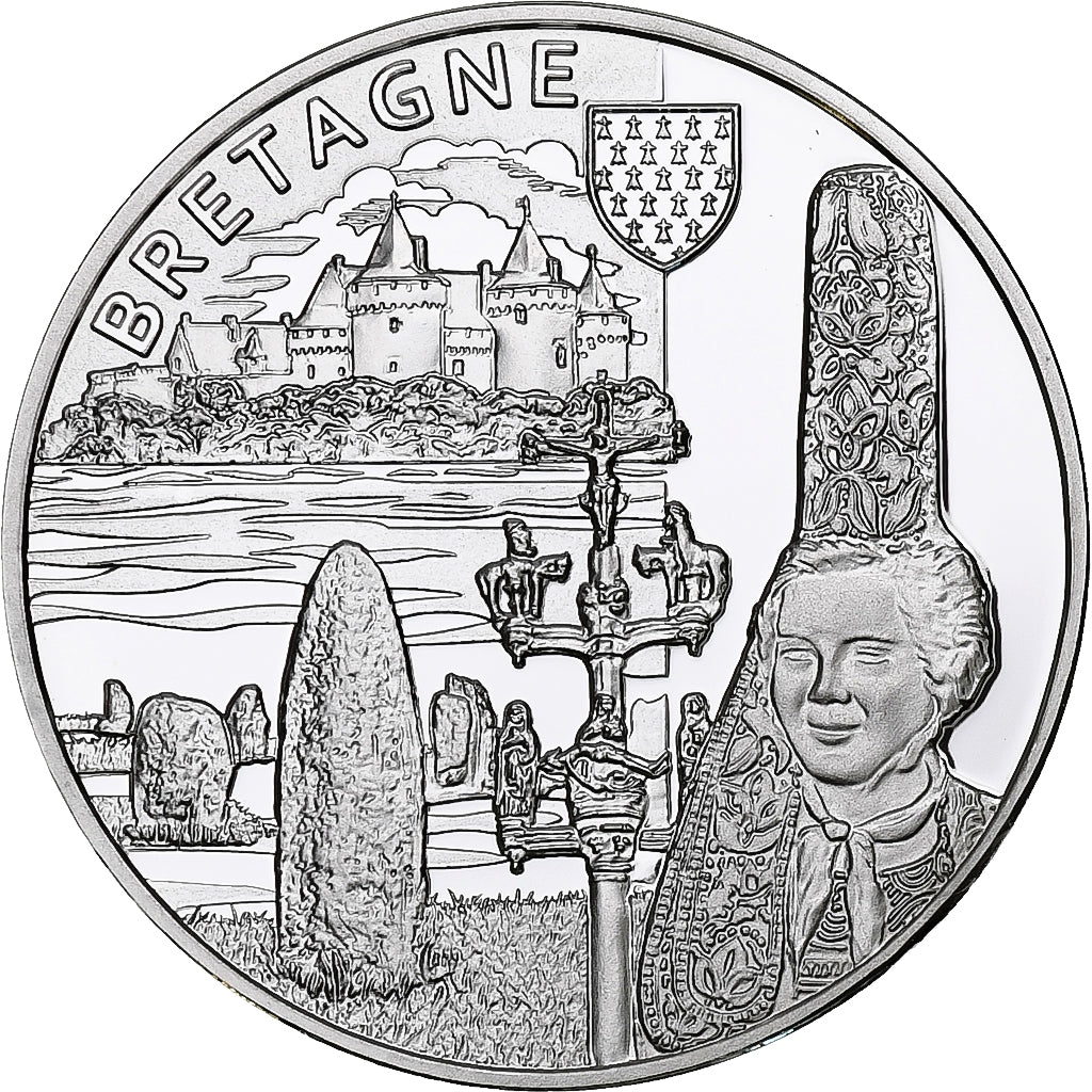 France, Medal, Nos Régions, Bretagne, MS(65-70), Silver