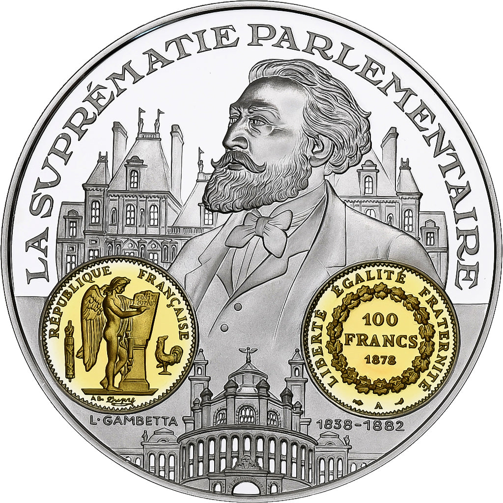 France, Medal, Histoire Monétaire, 100 Francs Génie, MS(65-70), Silver