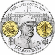 Francia, medaglia, Nouveau Franc De Gaulle, BE, FDC, Argento