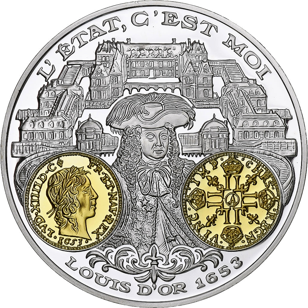 France, Medal, Histoire de la monnaie Française, Louis d'or de Louis XIV, BE
