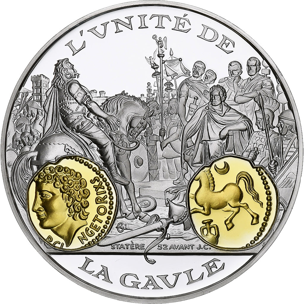 Francia, medalla, L'Unité de la Gaule, Statère, Politics, Society, War, FDC