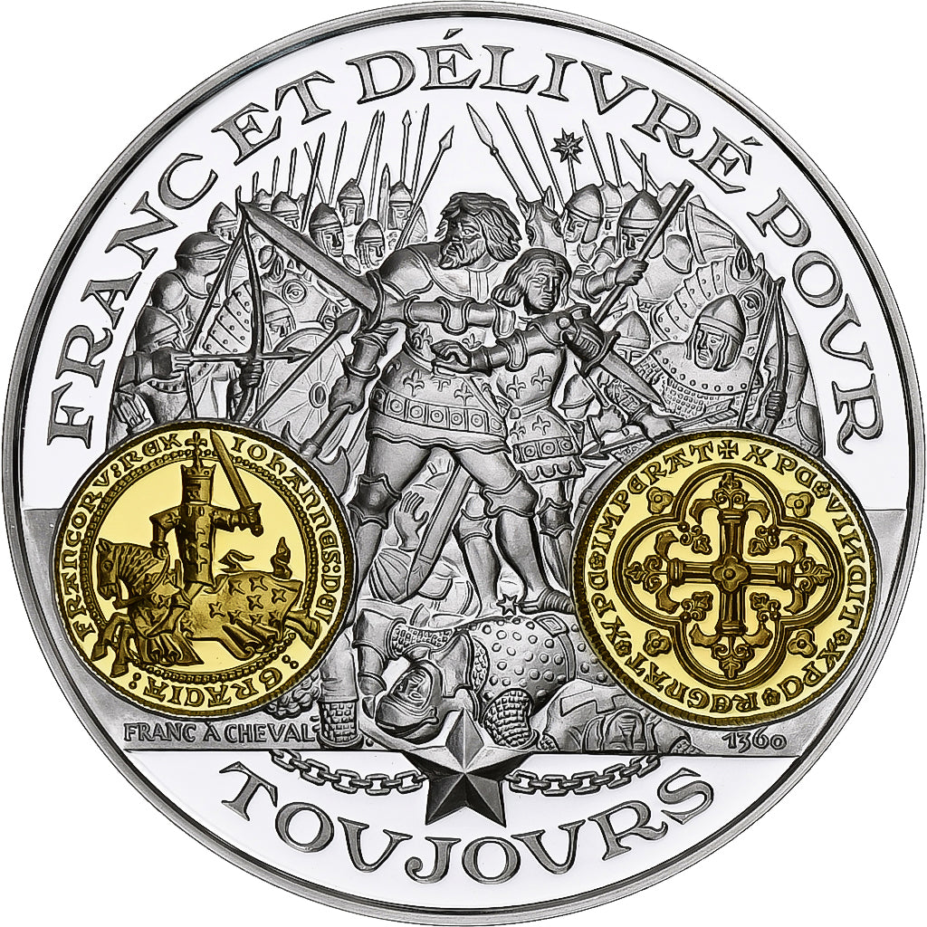 France, Medal, Histoire Monétaire, Franc à Cheval, BE, MS(65-70), Silver