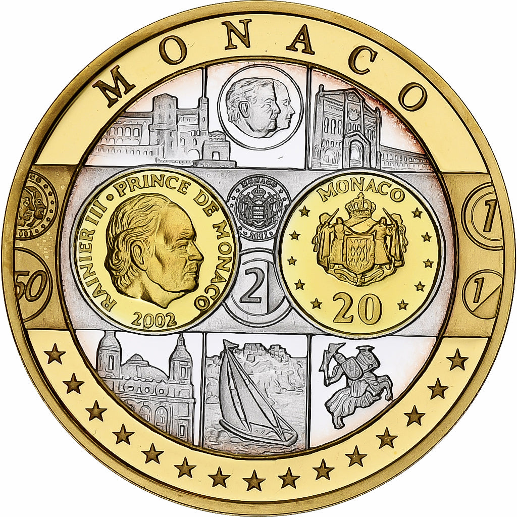 Monaco, Medal, L'Europe, Monaco, Politics, Society, War, MS(64), Silver