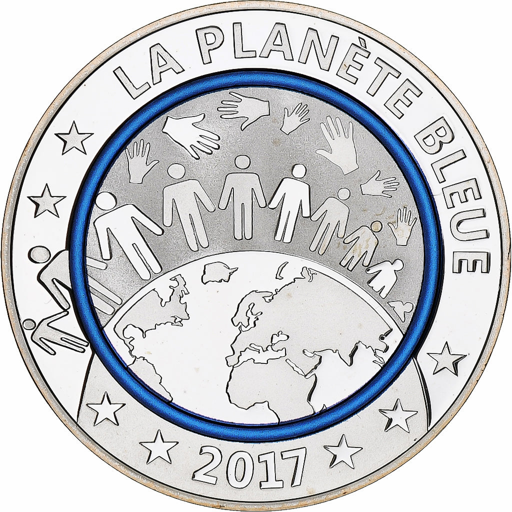 Francja, medal, La Planète Bleue, 2017, MS(65-70), Srebro