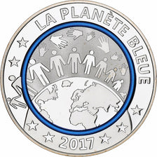 Francja, medal, La Planète Bleue, 2017, MS(65-70), Srebro