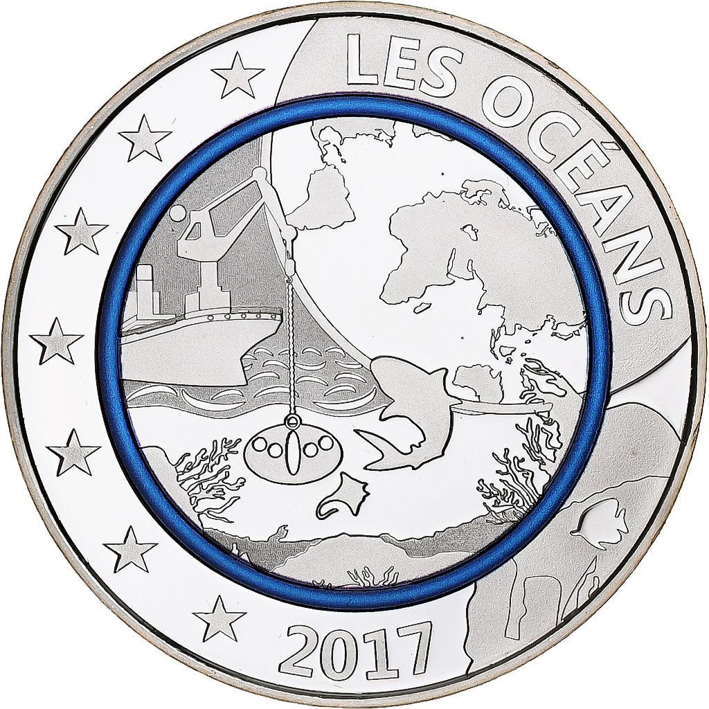 Francja, medal, Les Océans, 2017, MS(65-70), Srebro