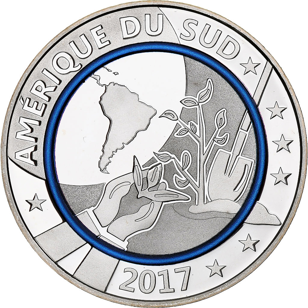 Francja, medal, Planète Bleue - Amérique du Sud, 2017, MS(65-70), Srebro