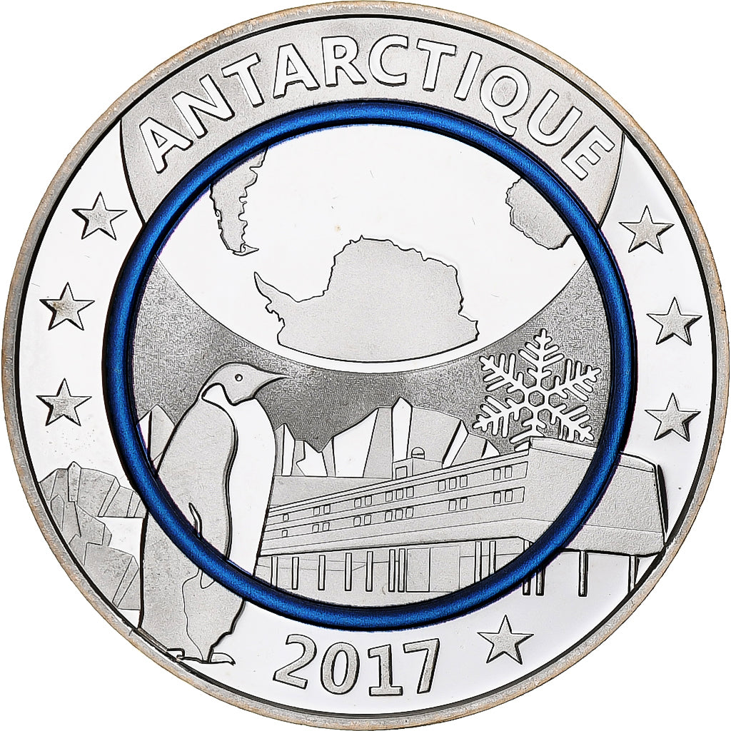 Francja, medal, Planète Bleue - Antarctique, 2017, MS(65-70), Srebro