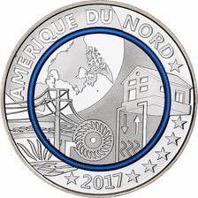 Francja, medal, Planète Bleue - Amérique du Nord, 2017, MS(65-70), Srebro