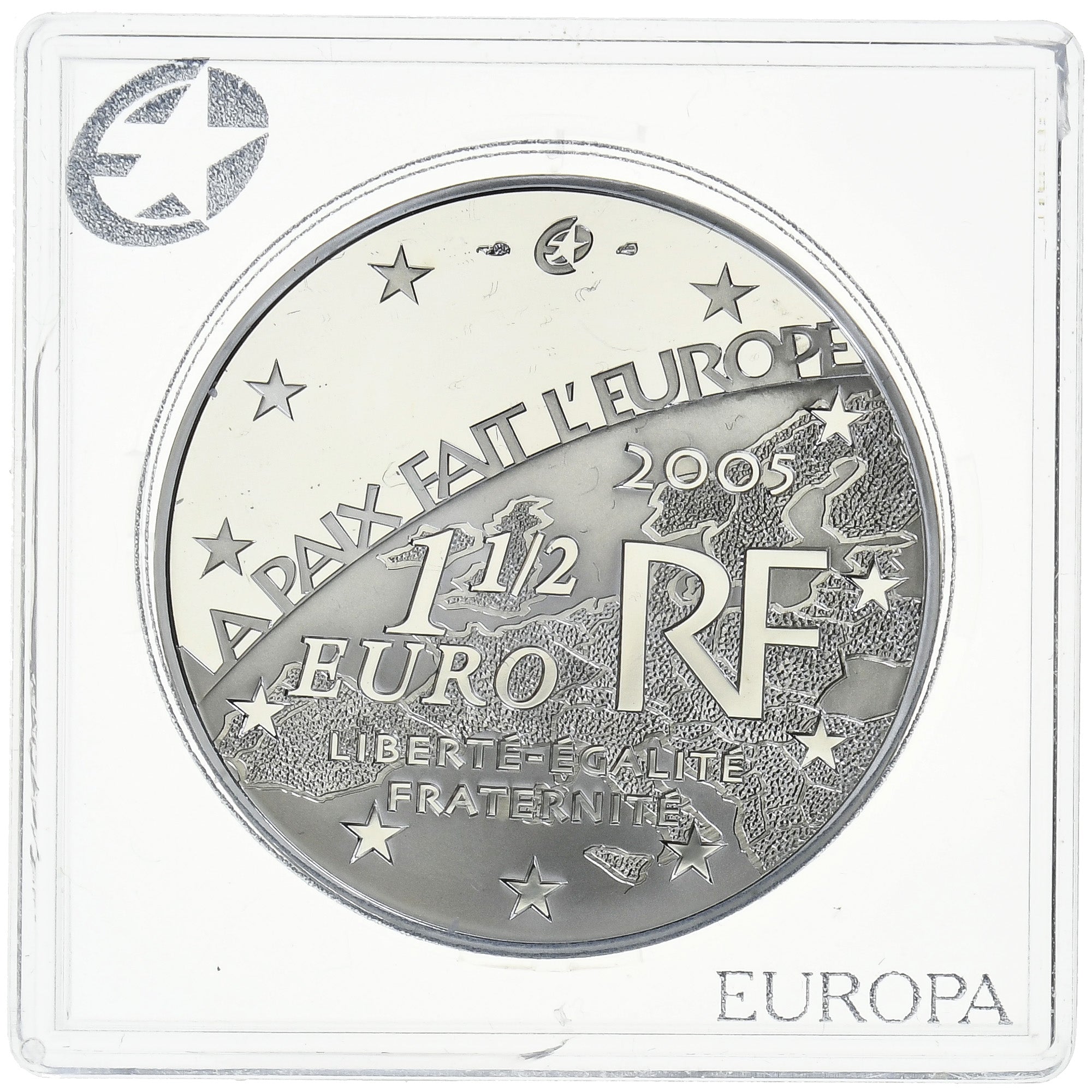 France, 1-1/2 Euro, End of the Second World War, 2005, Paris, Proof, MS(65-70)