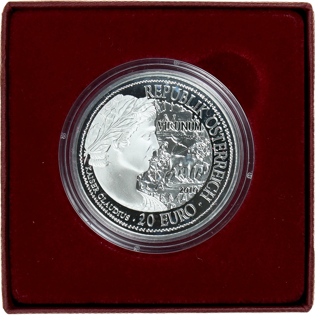 Austria, 20 Euro, Virunum, 2010, Vienna, MS(65-70), Silver, KM:3187