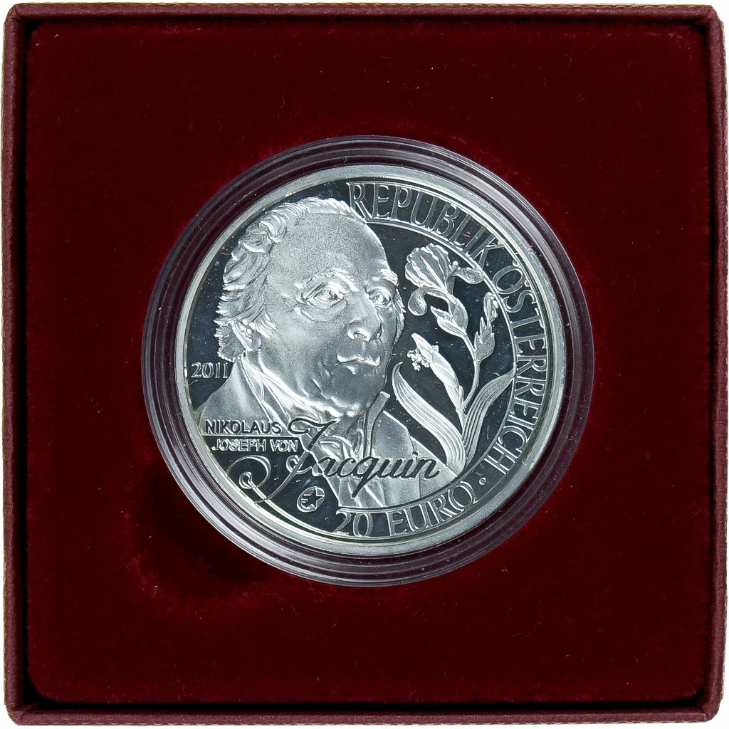 Austria, 20 Euro, Nikolaus Joseph von Jacquin, 2011, Vienna, Proof, MS(65-70)