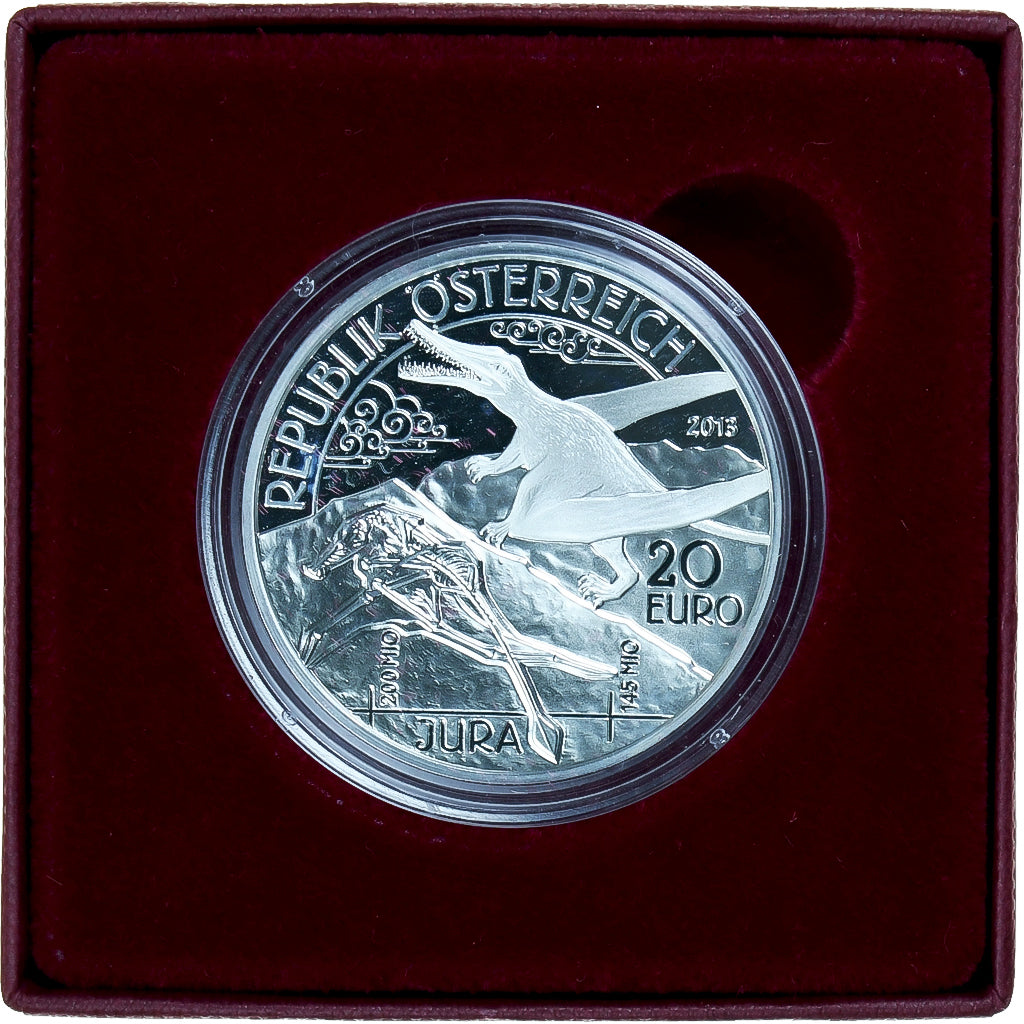Austria, 20 Euro, Jurassic, 2013, Proof, MS(65-70), Srebro