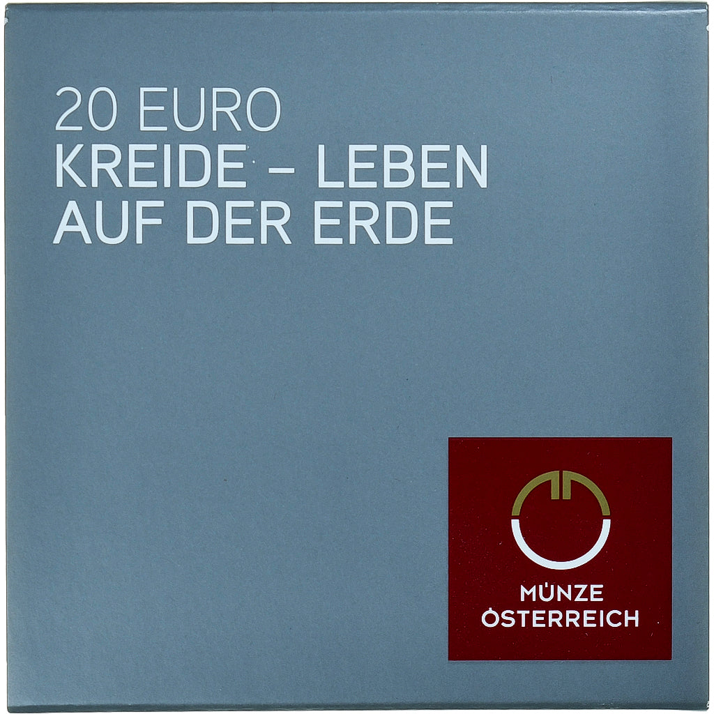 Áustria, 20 Euro, Cretaceous, 2014, Proof, MS(65-70), Prata