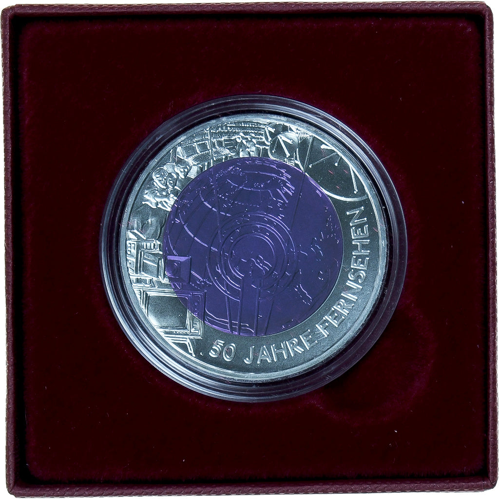 Coin, Austria, 50 Jahre Fernsehen, 25 Euro, 2005, Vienna, MS(65-70)