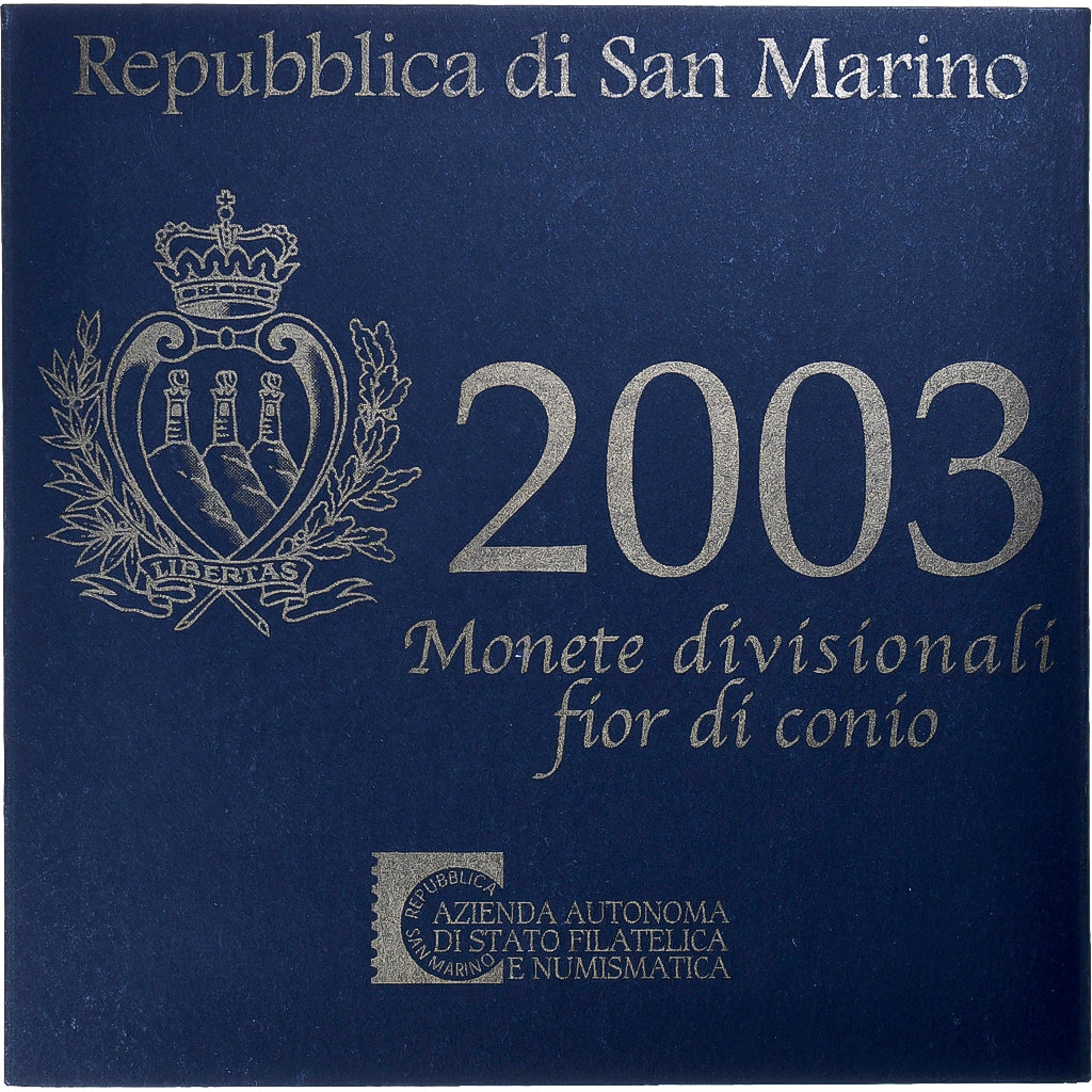 San Marino, Euro-Set, 2003, Rome, 1 cent to 5 euro, MS(65-70)
