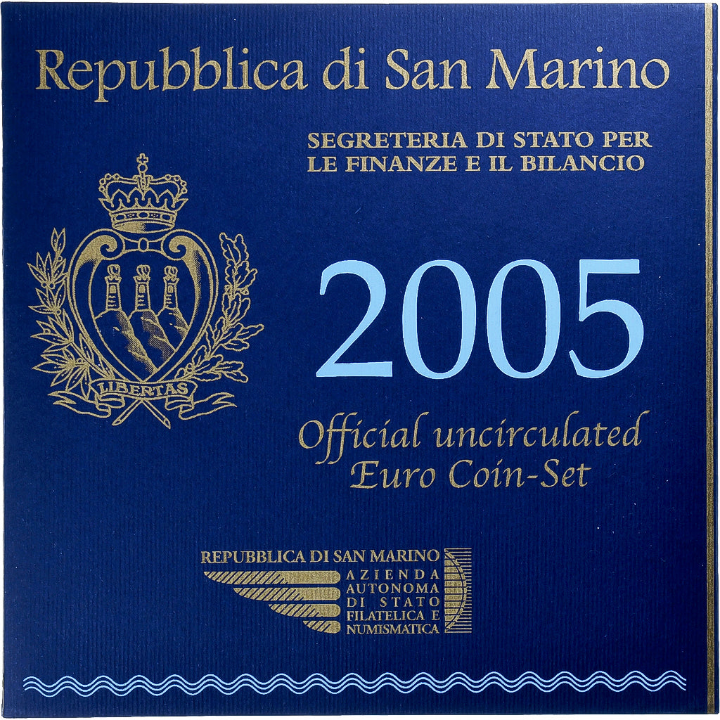 San Marino, Set Euros, 2005, Coffret, FDC, Sin información