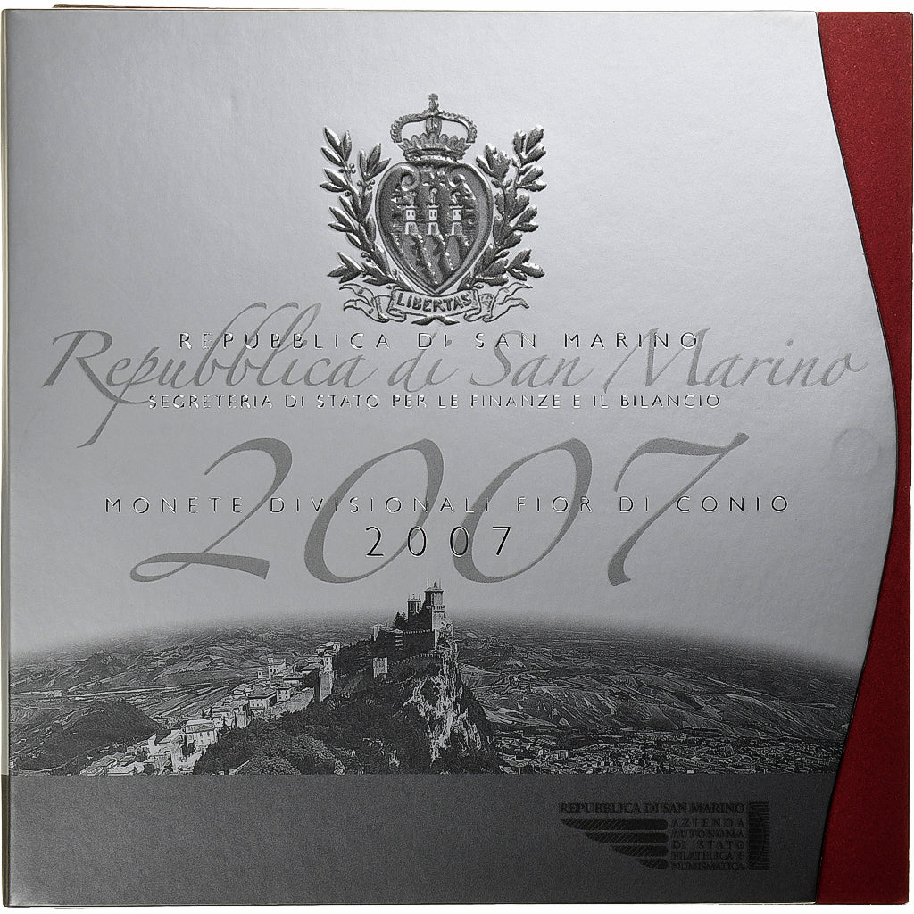 San Marino, Set Euros, 2007, Coffret, MS(65-70), N/D