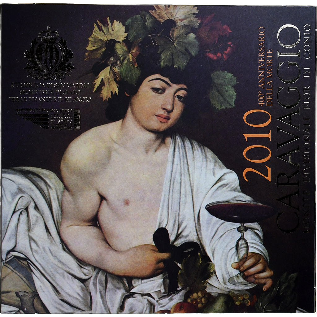 San Marino, Set Euros, Caravaggio, 2010, Coffret, FDC, Sin información