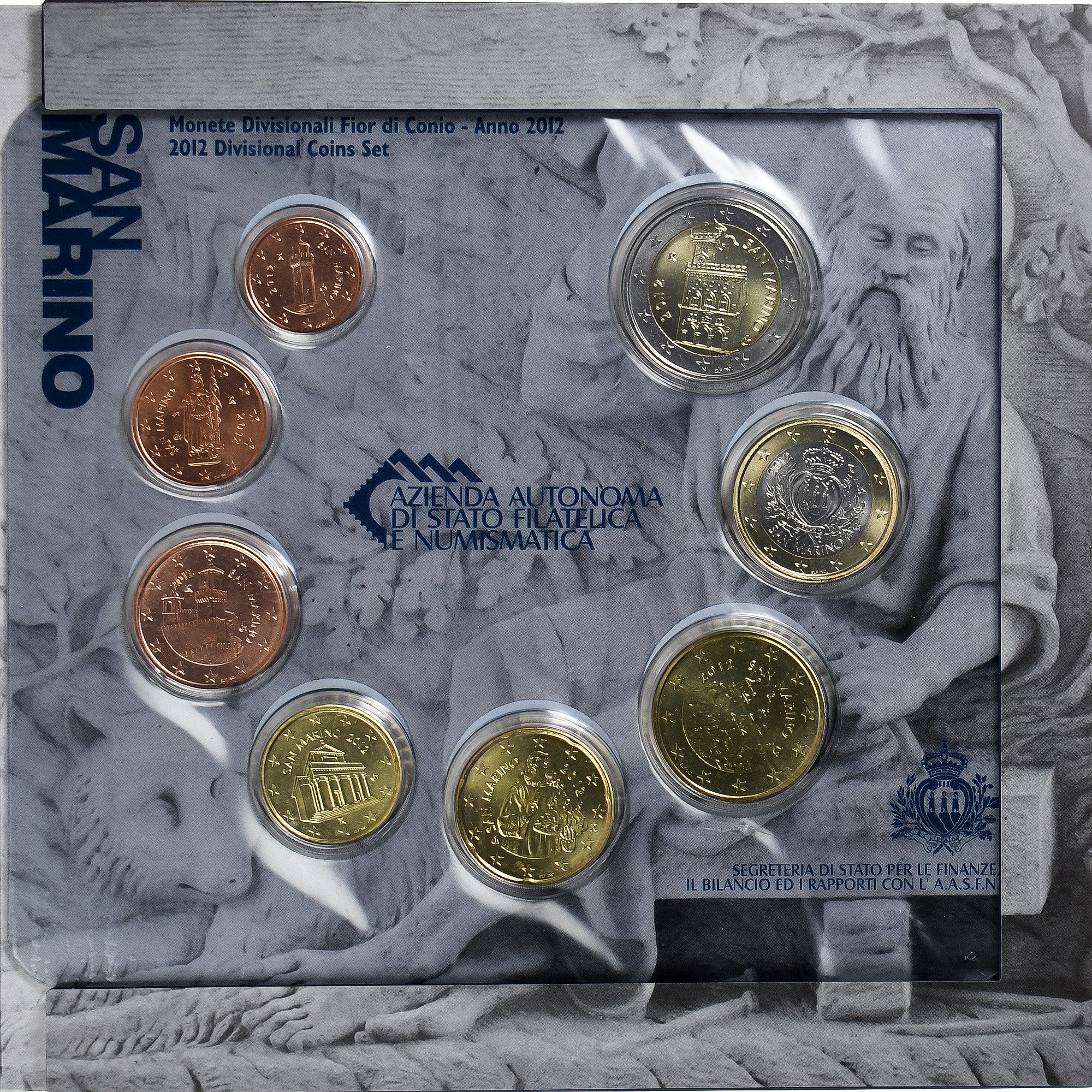 San Marino, Set Euros, Série Divisionnelle, 2012, Coffret, FDC, n.v.t.