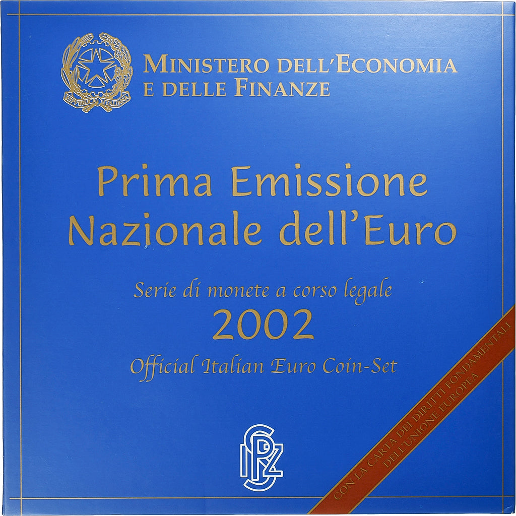 Italien, 1 Cent to 2 Euro, 2002, Rome, BU, STGL