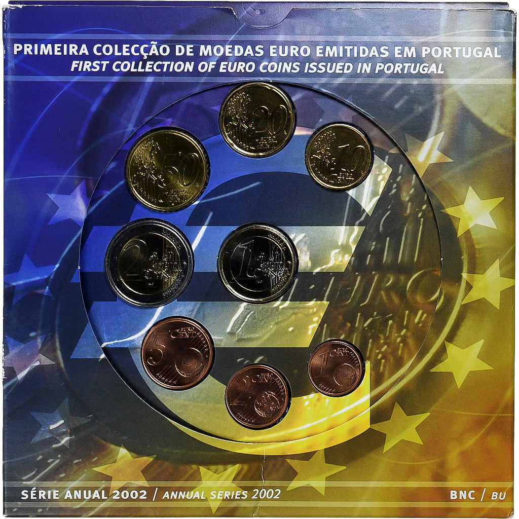 Portugal, 1 Cent to 2 Euro, 2002, BU, MS(65-70)