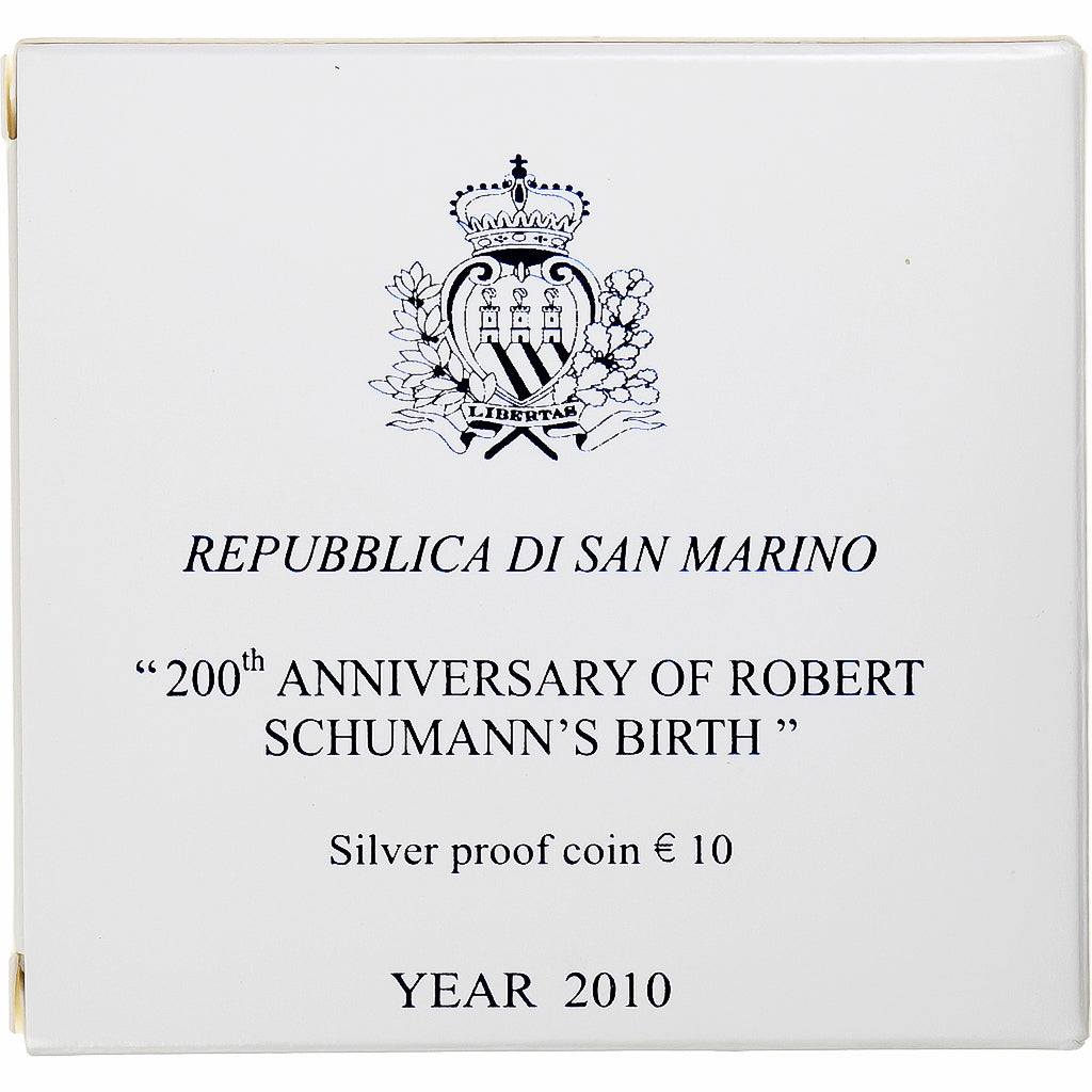 San Marino, 10 Euro, Schumann, 2010, Rome, STGL, Silber, KM:497