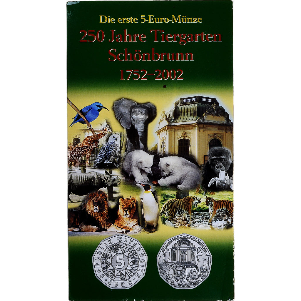 Austria, 5 Euro, Schoenbrunn Zoo, 2002, Vienna, MS(65-70), Silver, KM:3091