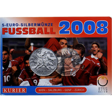 Autriche, 5 Euro, 2008, Vienna, Soccer - European Championship 2008  .BU, FDC
