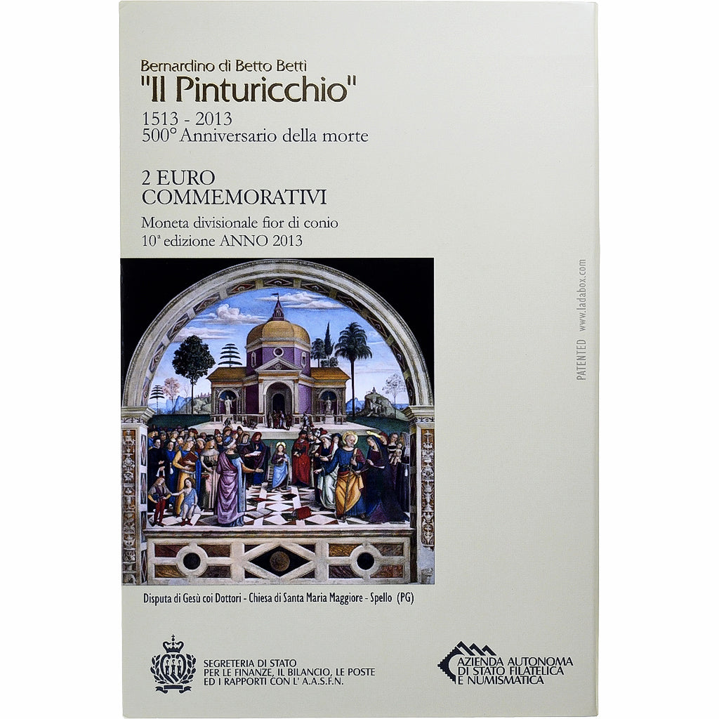 San Marino, 2 Euro, Il Pinturicchio, 2013, Rome, Special Unc., FDC, Bi-Metallic