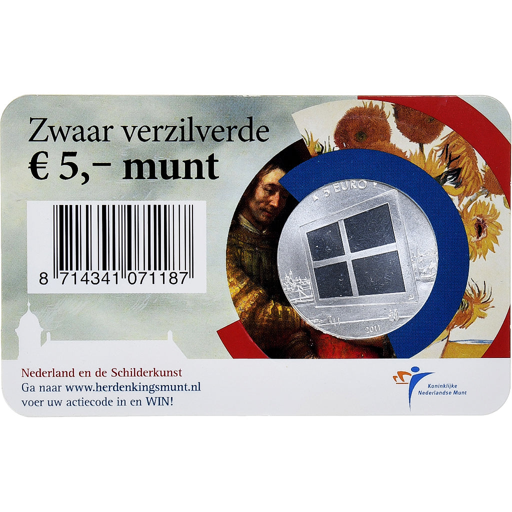 Netherlands, 5 Euro, 2011, Utrecht, MS(65-70), Silver Plated Copper, KM:304a