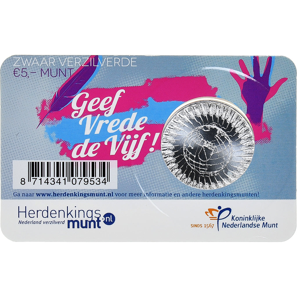 Netherlands, 5 Euro, 300 Years Peace of Utrecht, 2013, MS(65-70), Silver Plated