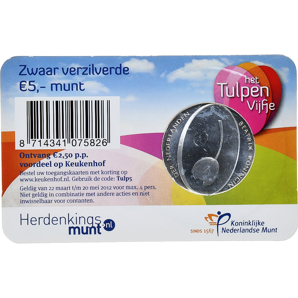 Niederlande, 5 Euro, Tulip, 2012, STGL, Silver Plated Copper