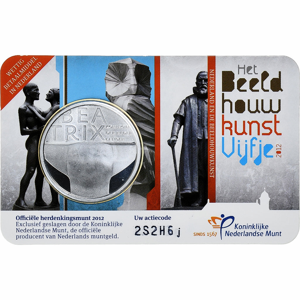 Paesi Bassi, 5 Euro, Beeldhouwkunst, 2012, FDC, Rame placcato argento