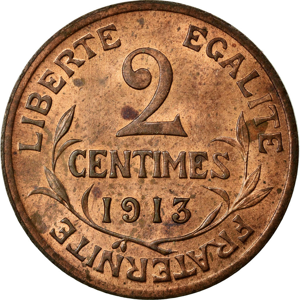 Munten, Frankrijk, Dupuis, 2 Centimes, 1913, Paris, PR, Bronze, Gadoury:107