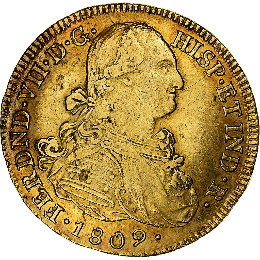 Moneta, Colombia, 8 Escudos, 1809, Popayan, BB+, Oro, KM:66.2