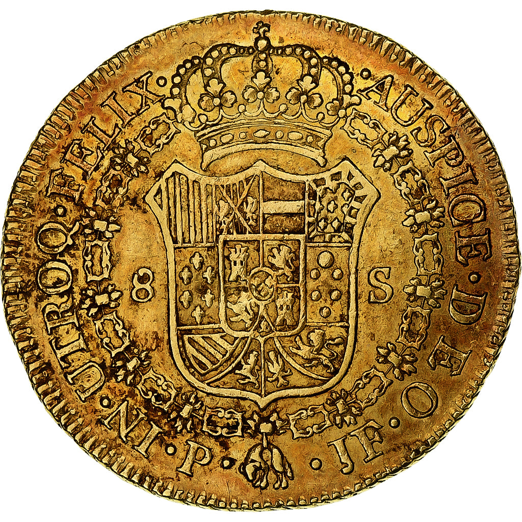 Moneta, Colombia, 8 Escudos, 1809, Popayan, BB+, Oro, KM:66.2