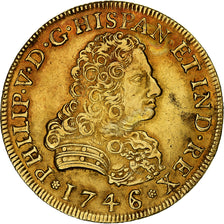 México, Philip V, 8 Escudos, 1746/5, Mexico City, Oro, MBC+, KM:148