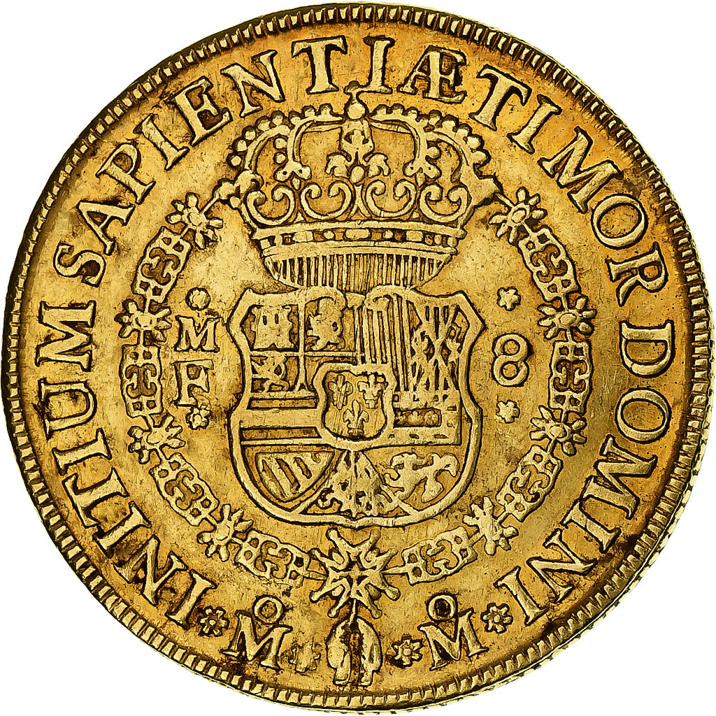 México, Philip V, 8 Escudos, 1746/5, Mexico City, Oro, MBC+, KM:148