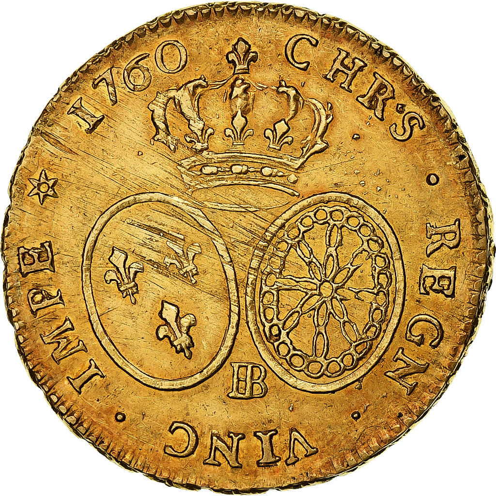 Moneta, Francja, Louis XV, Double louis d'or au bandeau, 2 Louis D'or, 1760