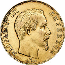 Moneda, Francia, Napoleon III, 50 Francs, 1857, Paris, BC+, Oro, KM:785.1