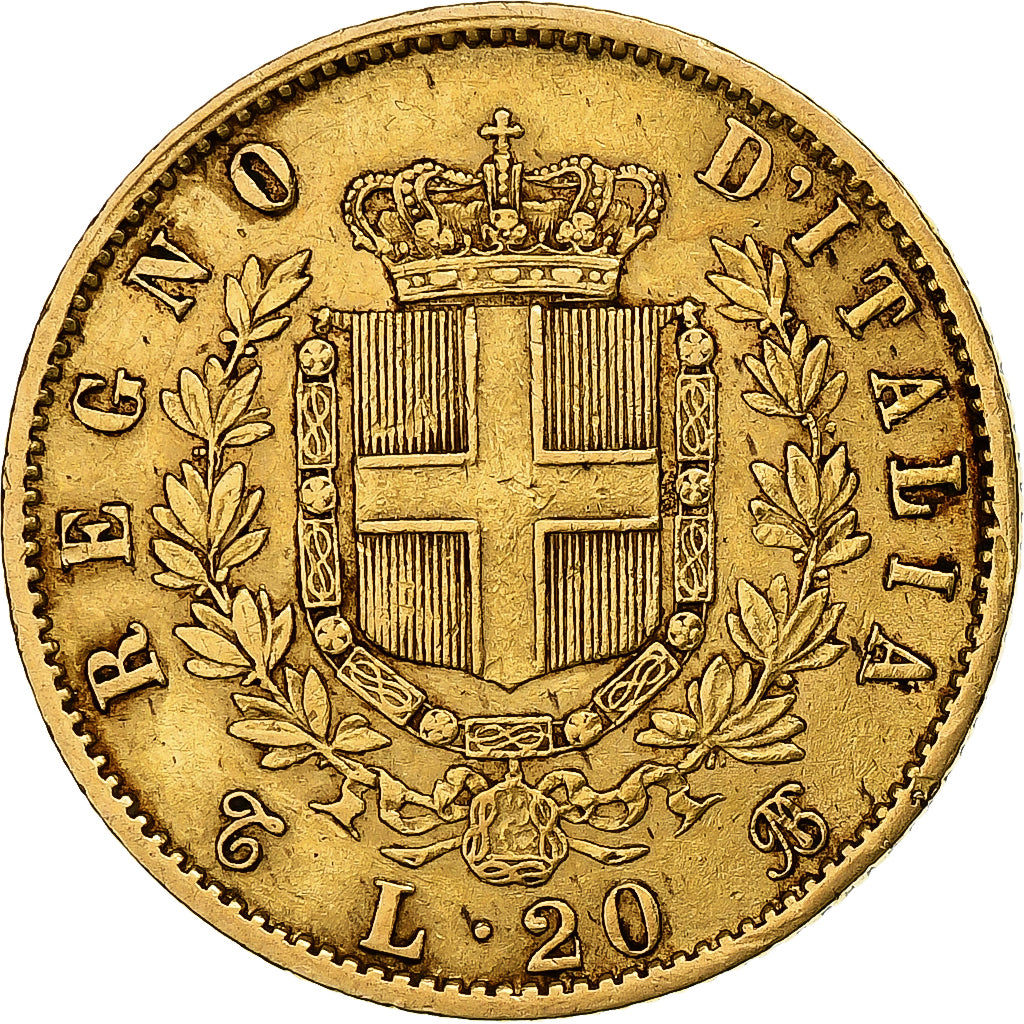 Monnaie, Italie, Vittorio Emanuele II, 20 Lire, 1863, Torino, TTB, Or, KM:10.1