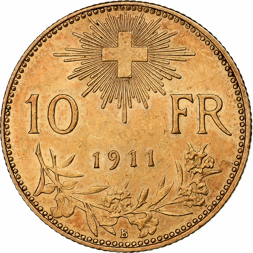 Monnaie, Suisse, 10 Francs, 1911, Bern, TTB+, Or, KM:36