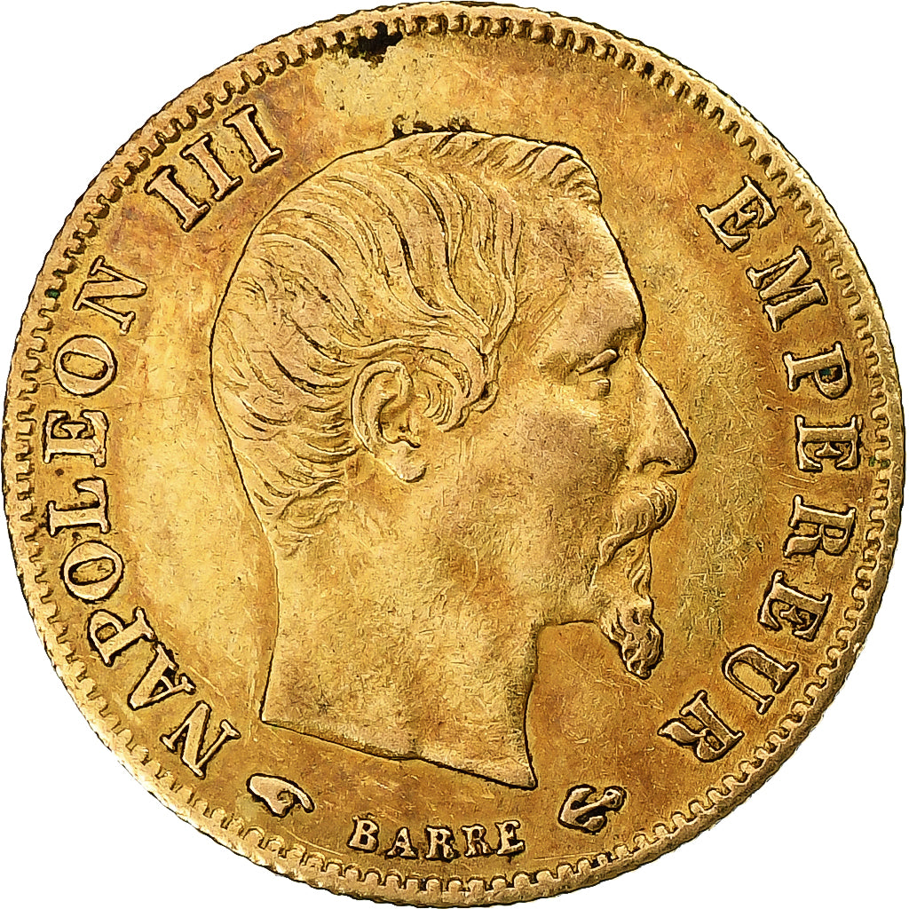 Moneta, Francia, Napoleon III, Napoléon III, 5 Francs, 1860, Paris, MB+, Oro