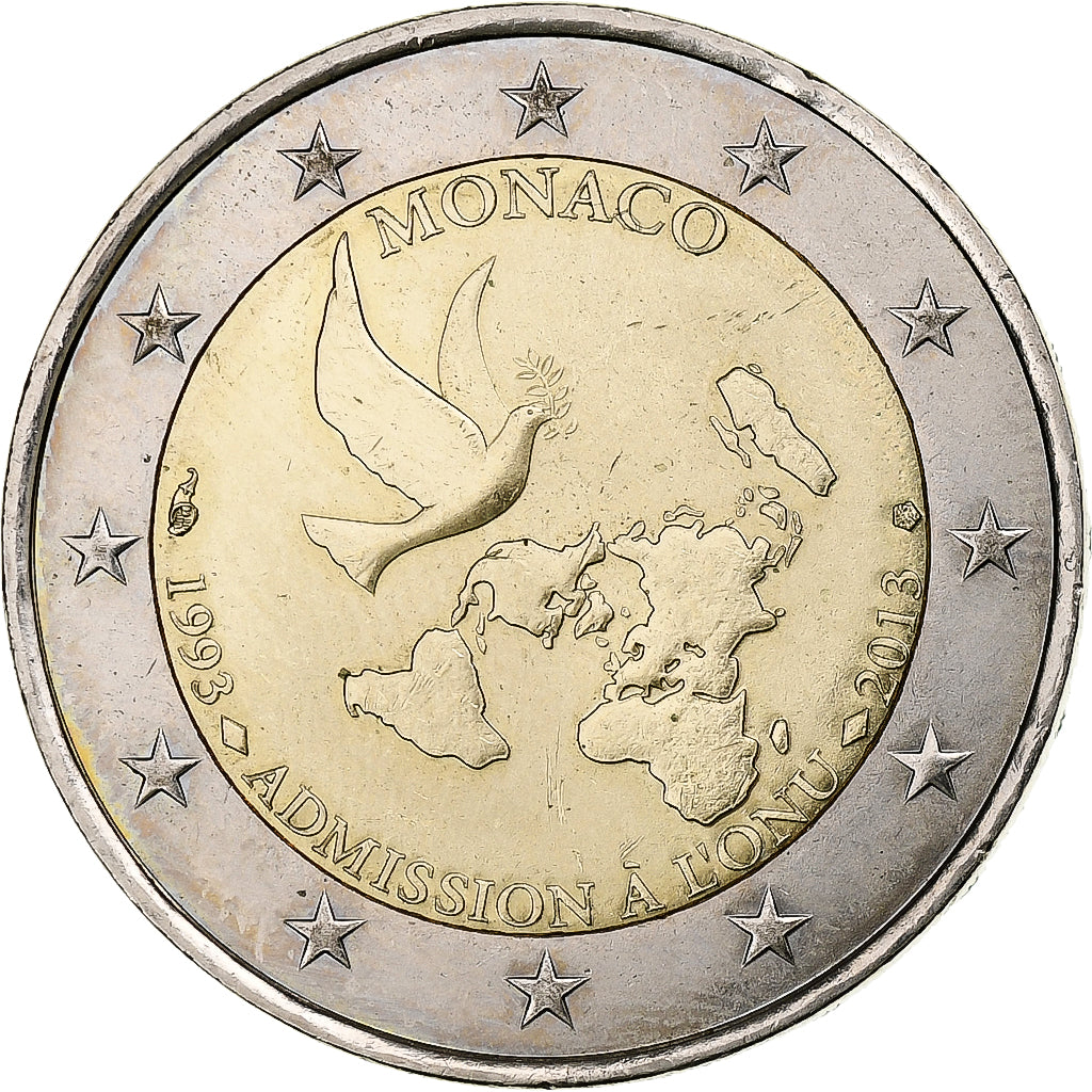 Monaco, 2 Euro, Admission à l'ONU, 2013, SPL, Bi-metallico
